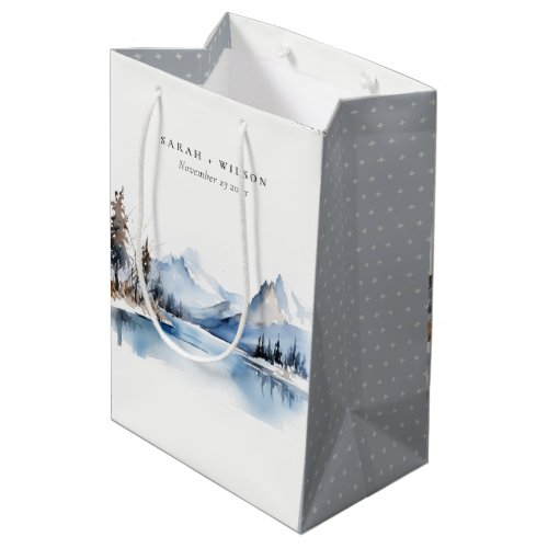 Mountain Lake Winter Snow Landscape Wedding Medium Gift Bag