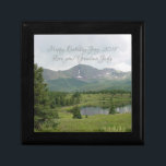 Mountain Lake with Message Tile Inlay Box<br><div class="desc">Personalize your message on this fabulous Mountain Lake tile inlay decorative box.  This lake is in the high elevations of the Colorado mountains.  Storms roll thru then the sun breaks thru in all it's brilliance and the land sparkles with droplets of rain.</div>