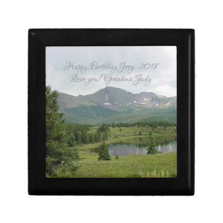 Mountain Lake with Message Tile Inlay Box