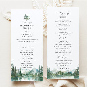 Mountain Lake Woodland Wedding Ceremony Program