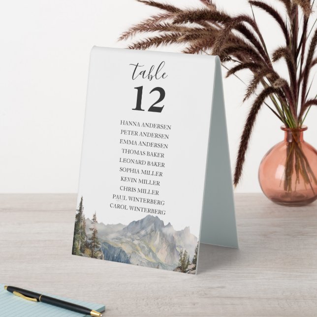 Mountain Lakeside Seating Chart Table Tent Sign (In SItu (Table))