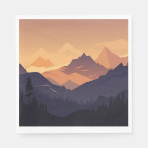 Mountain landscape adventure napkins