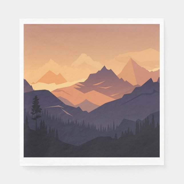 Mountain landscape adventure napkins (Front)