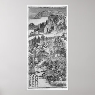 Mountain Landscape, after Huang Gongwang 1671 Poster