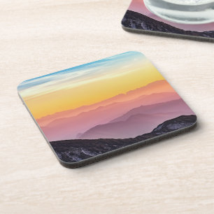 Mountain Landscape at Sunset Beverage Coaster