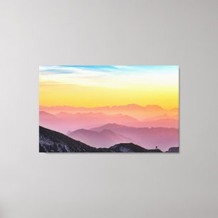 Mountain Landscape at Sunset Canvas Print