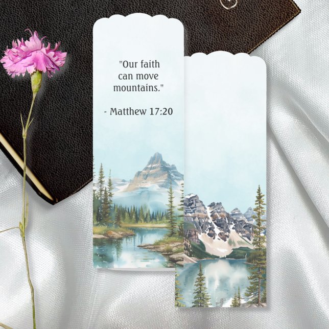 Mountain Landscape Bible Verse Blue Bookmark (Creator Uploaded)