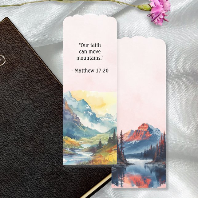 Mountain Landscape Bible Verse Coral Bookmark (Creator Uploaded)