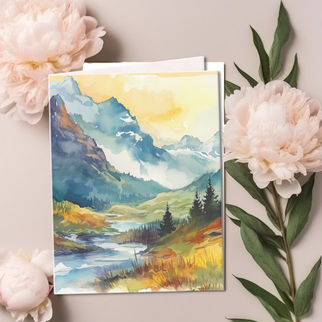 Mountain Landscape Bible Verse Coral Note Card (Creator Uploaded)