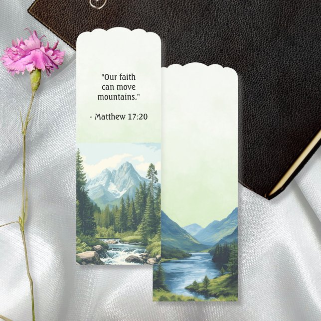 Mountain Landscape Bible Verse Sage Bookmark (Creator Uploaded)