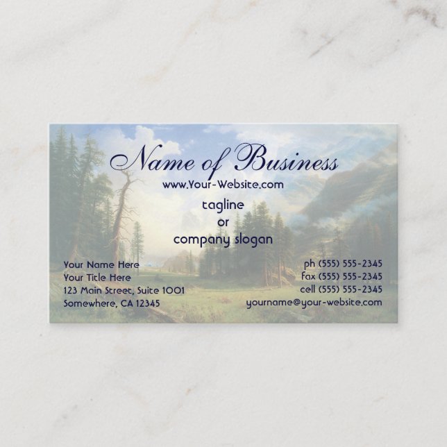 Mountain Landscape, Bierstadt, Hudson River School Business Card (Front)