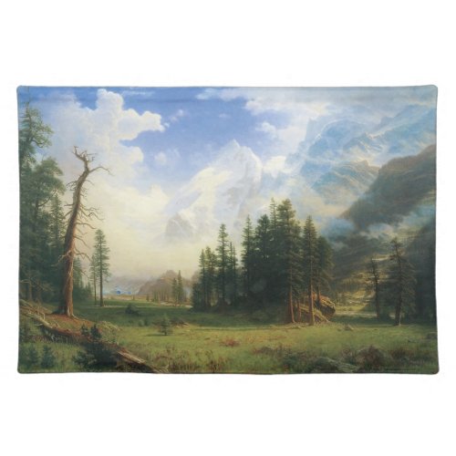 Mountain Landscape by Albert Bierstadt Cloth Placemat