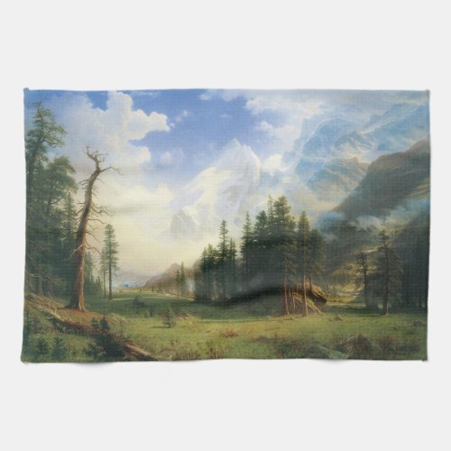 Mountain Landscape by Albert Bierstadt Kitchen Towel