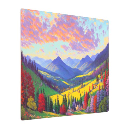 Mountain landscape _ Colorful Metal Print