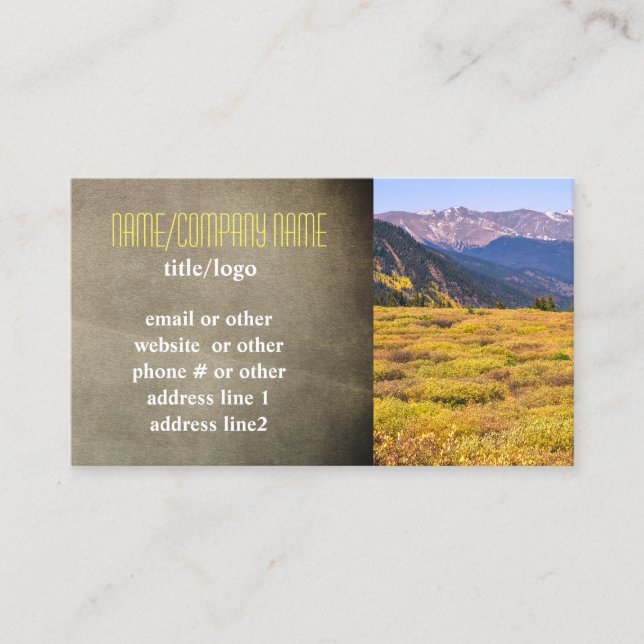 mountain landscape custom business card photo art (Front)