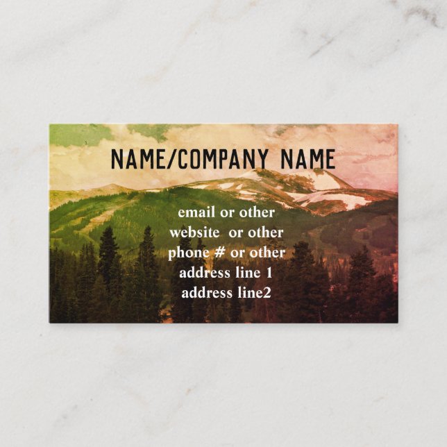 mountain landscape custom double sided business card (Front)