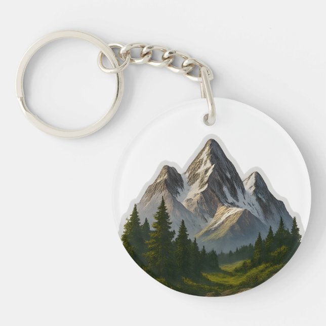Mountain Landscape Design Keychain (Front)