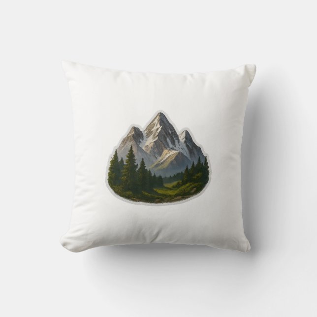 Mountain Landscape Design Throw Pillow (Front)