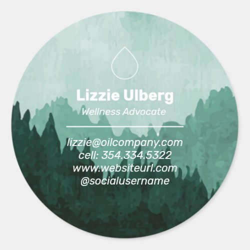 Mountain Landscape Essential Oil Business Stickers