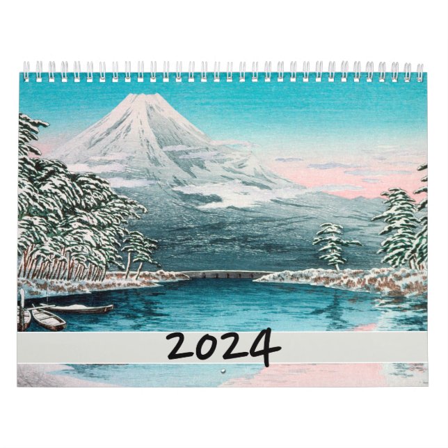 Mountain Landscape Fine Art 2024 Vintage Style Calendar (Cover)