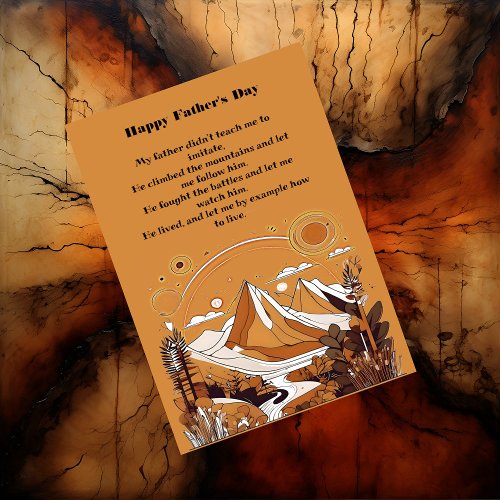 Mountain Landscape Forest Fathers Day Short Poem Holiday Card