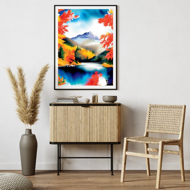Mountain Landscape Illustration  Poster (Mountain Landscape Illustration Poster)