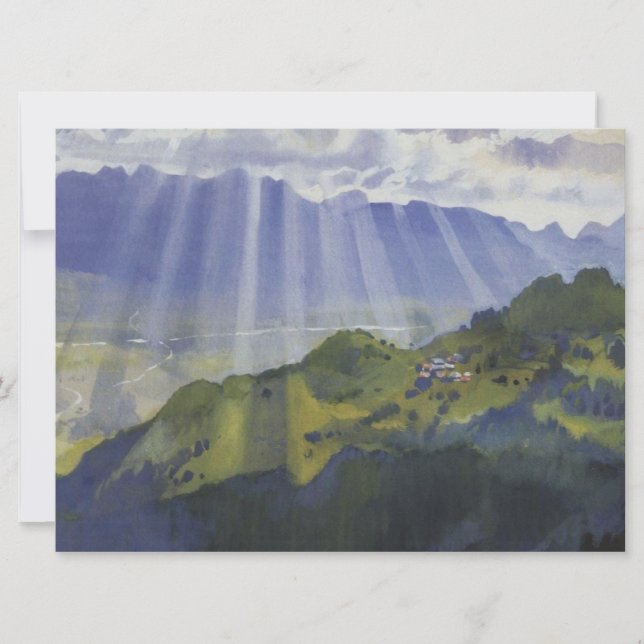 Mountain Landscape in Switzerland Card (Front)