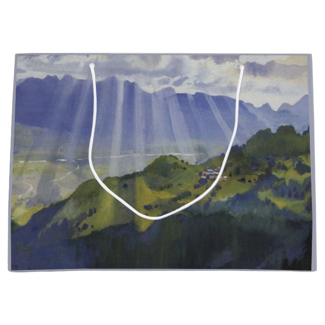 Mountain Landscape in Switzerland (Serebriakova) Large Gift Bag (Front)