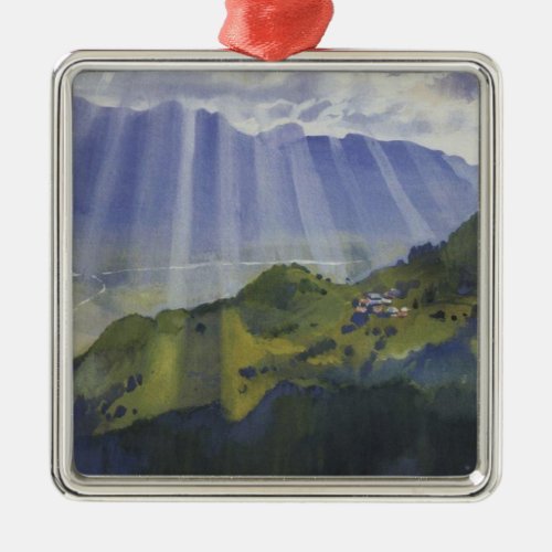 Mountain Landscape in Switzerland Serebriakova Metal Ornament