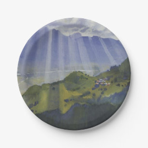 Mountain Landscape in Switzerland (Serebriakova) Paper Plates