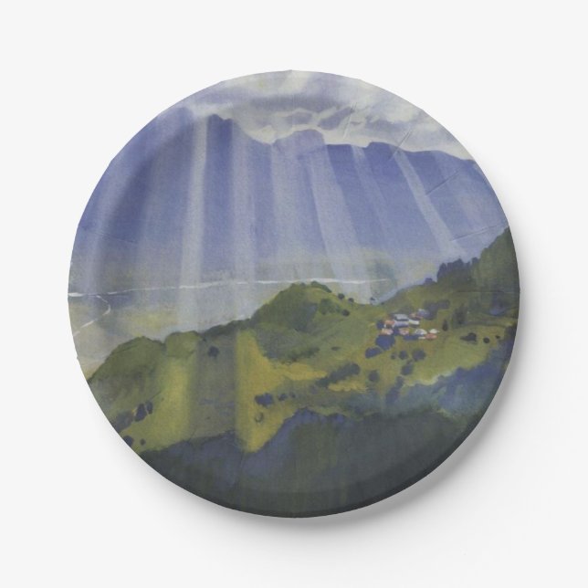 Mountain Landscape in Switzerland (Serebriakova) Paper Plates (Front)