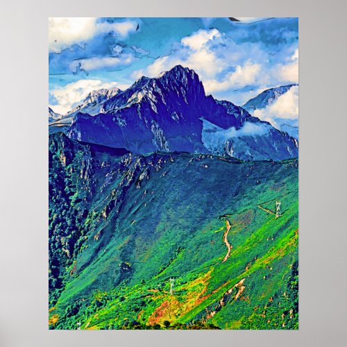 Mountain landscape in the Cordillera Cantabrica Poster