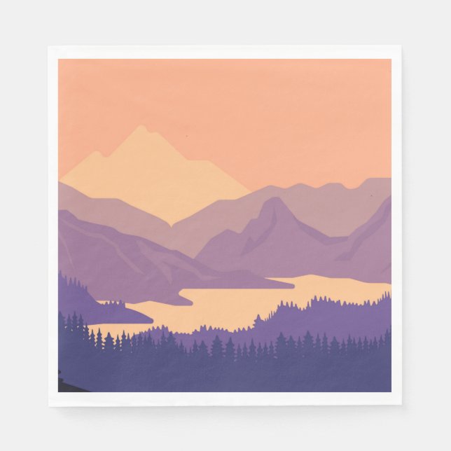 Mountain landscape in the morning napkins (Front)