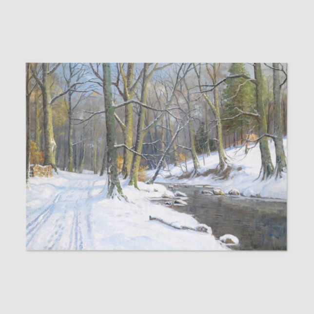 Mountain Landscape in Winter, Decoupage Tissue Paper (Front)