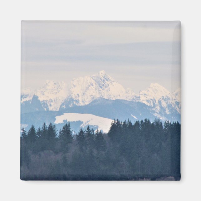 Mountain Landscape Large Square Magnet (Front)