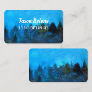 mountain landscape nature art in blue business card