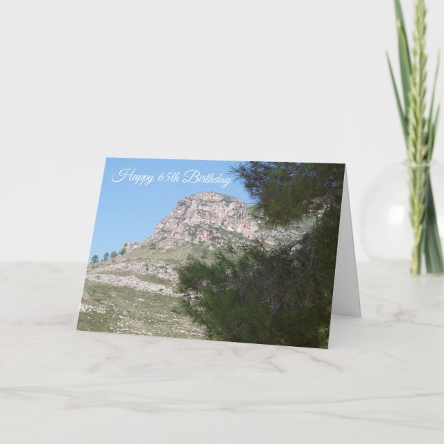 Mountain Landscape Personalised 65th Birthday Card (Front)