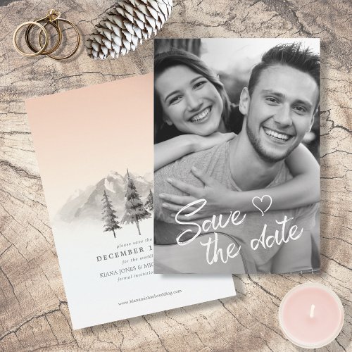 Mountain Landscape Photo Wedding Blush ID787 Save The Date