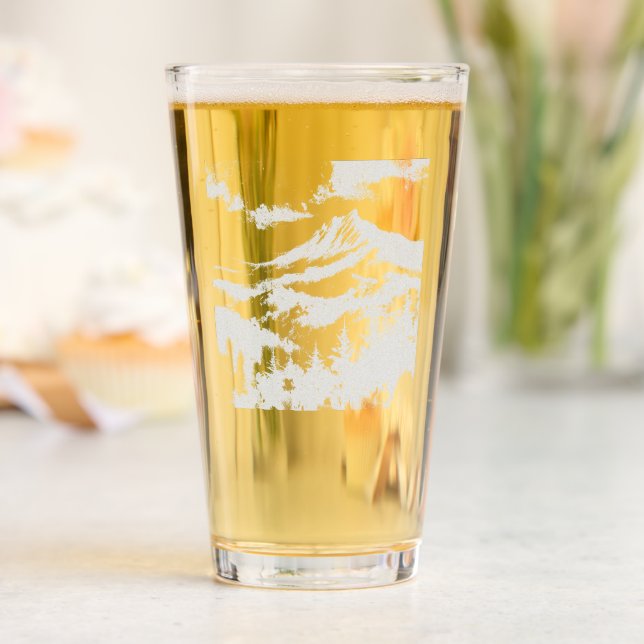 Mountain Landscape Pint Glass (Wedding)