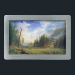 Mountain Landscape Rectangular Belt Buckle<br><div class="desc">Vintage painting of the American West "Mountain Landscape" by Albert Bierstadt,  1895.</div>