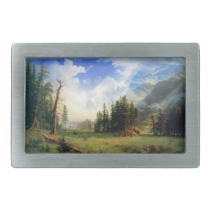 Mountain Landscape Rectangular Belt Buckle