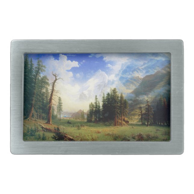 Mountain Landscape Rectangular Belt Buckle (Front)