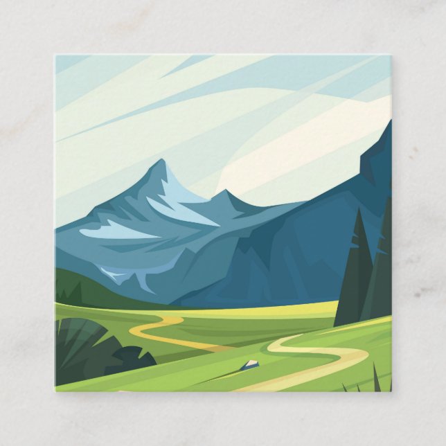  Mountain landscape Square Business Card (Front)