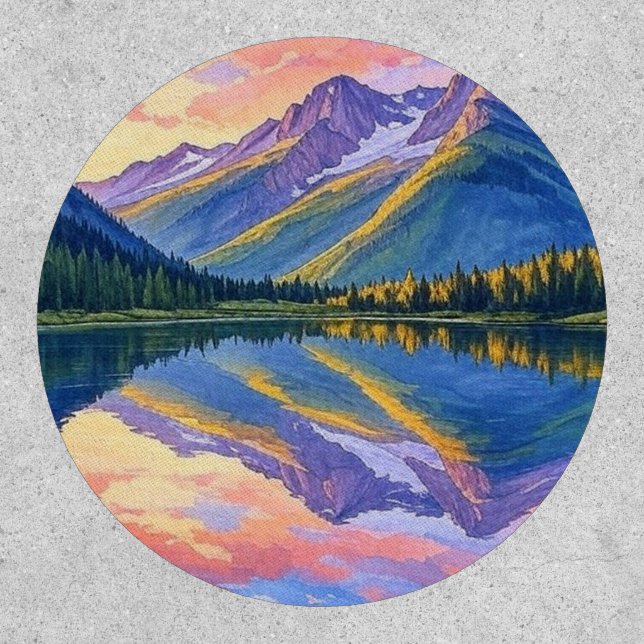 Mountain Landscape Sunset Over Lake Patch (Front)