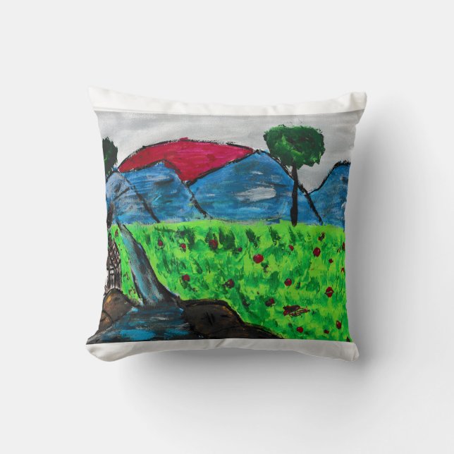 Mountain Landscape  Throw Pillow (Front)