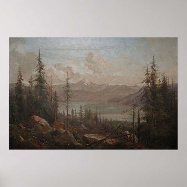 Mountain Landscape Vintage Painting Poster (Front)