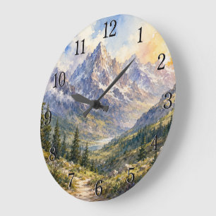 Mountain Landscape Wall Clock — Nature-Inspired De