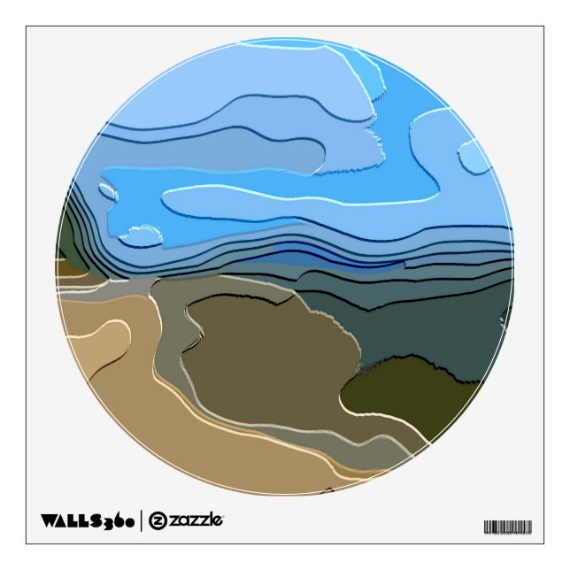 MOUNTAIN LANDSCAPE WALL STICKER (Front)