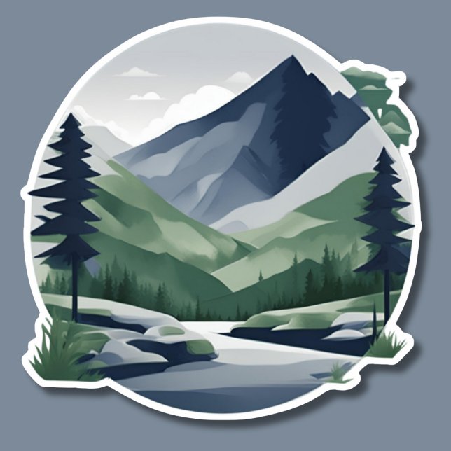 Mountain Landscape Waterproof  Sticker (Creator Uploaded)