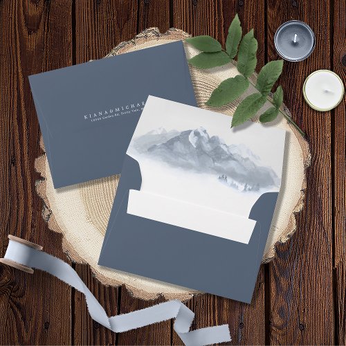Mountain Landscape Wedding Blue ID787 Envelope